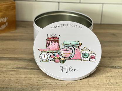 Personalised Mixer And Cake Cake Tin