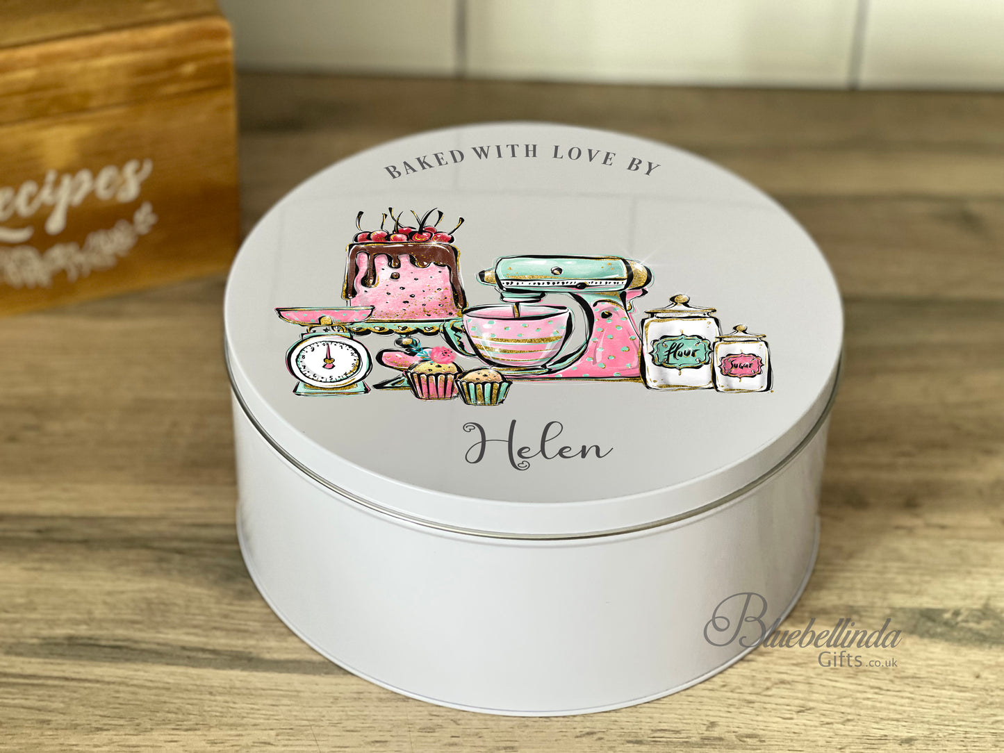 Personalised Mixer And Cake Cake Tin