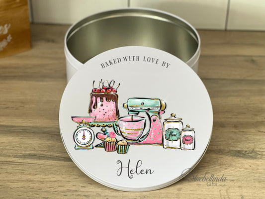 Personalised Mixer And Cake Cake Tin