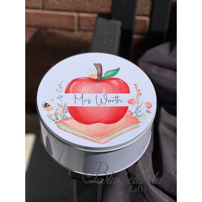 Personalised Teacher Apple Tin