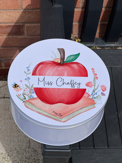 Personalised Teacher Apple Tin