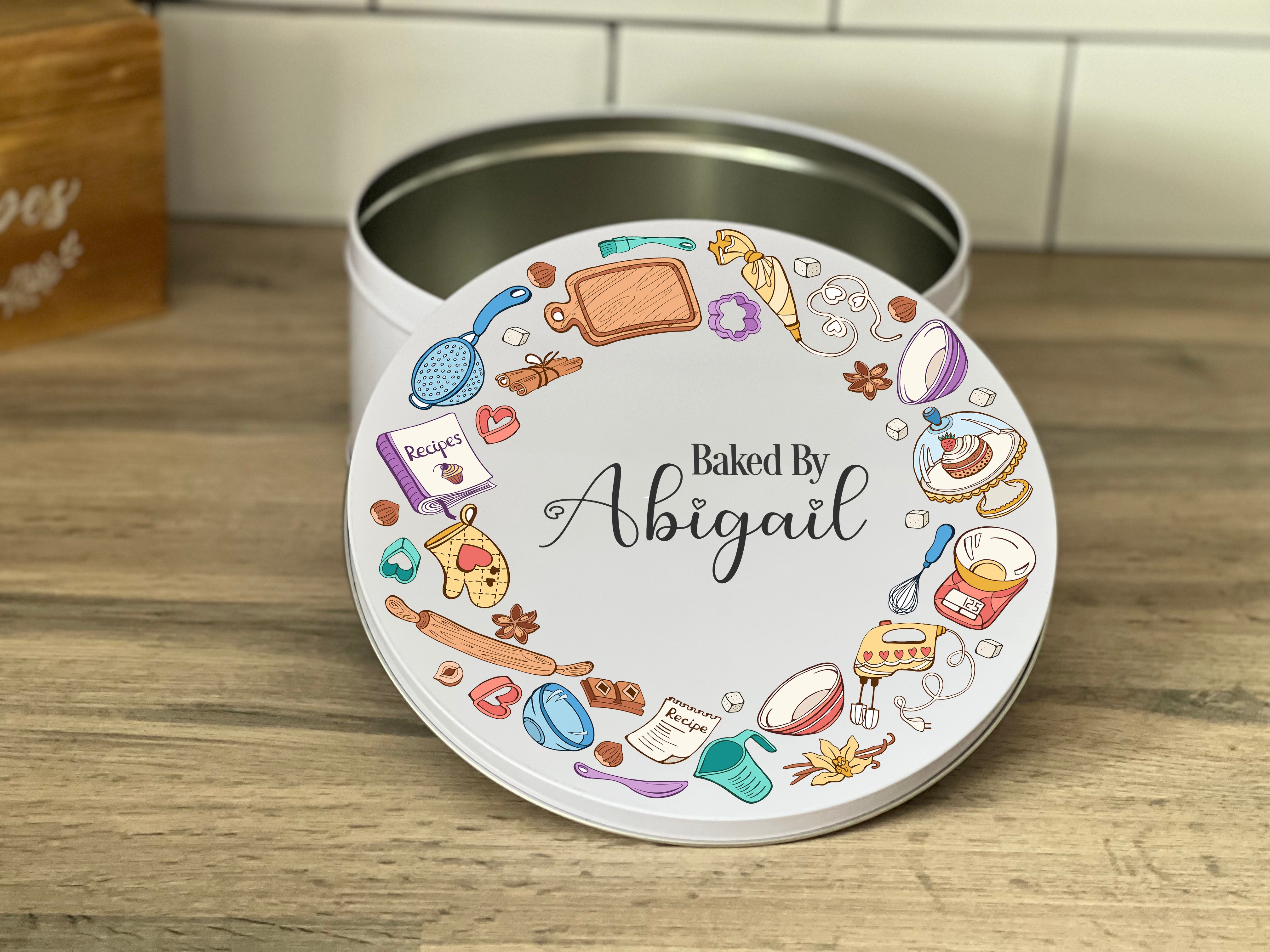 Personalised Baking Wreath Cake Tin Bluebellinda Gifts