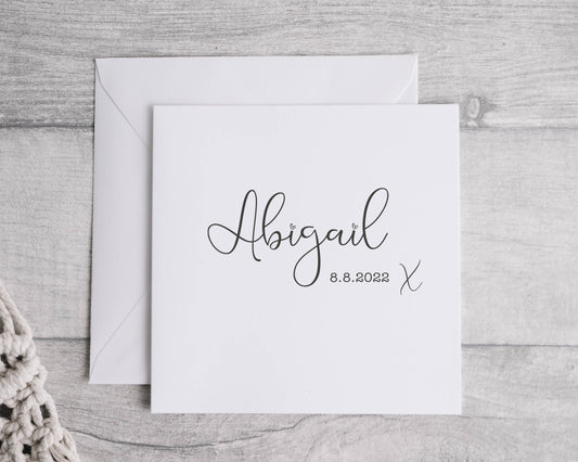 Personalised Elegant Baby Card