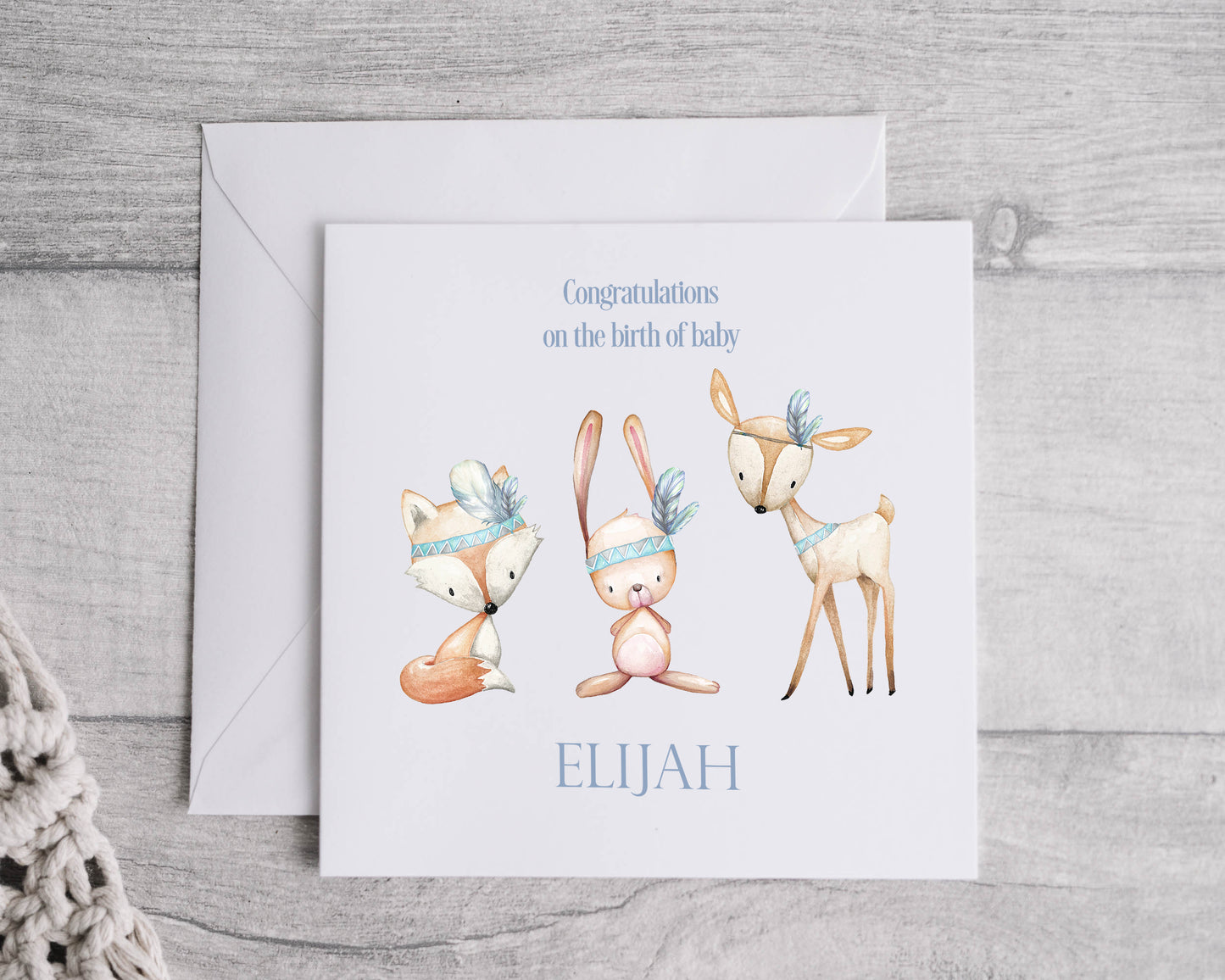 Woodland Animals Baby Card