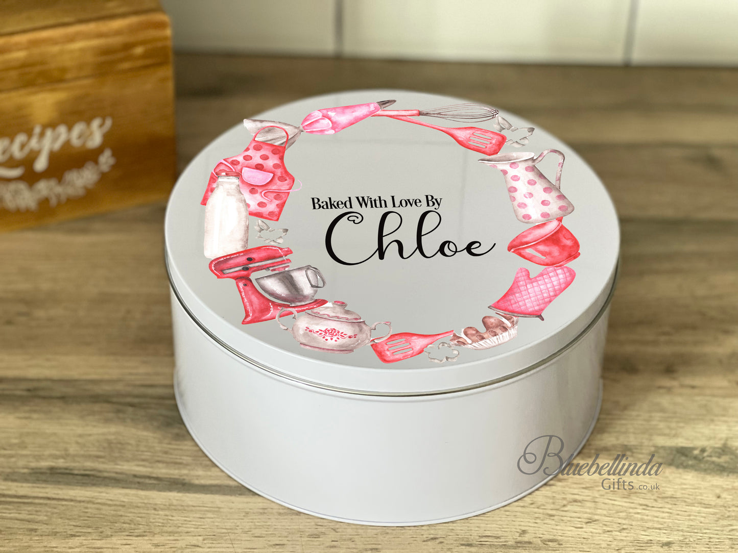 Personalised Red Baking Cake Tin