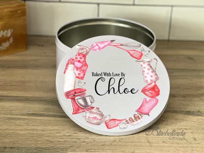 Personalised Red Baking Cake Tin