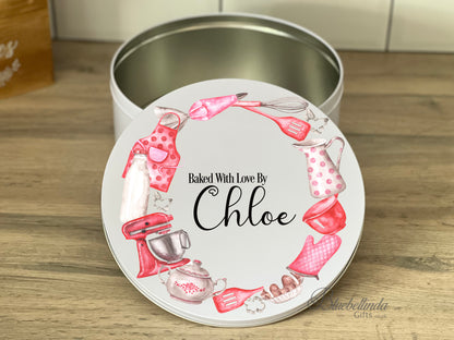 Personalised Red Baking Cake Tin