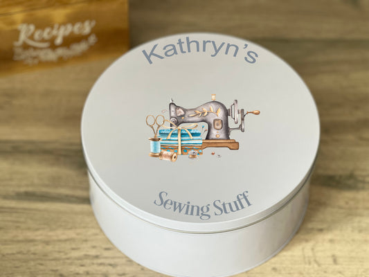 Personalised Sewing Machine Sewing Tin