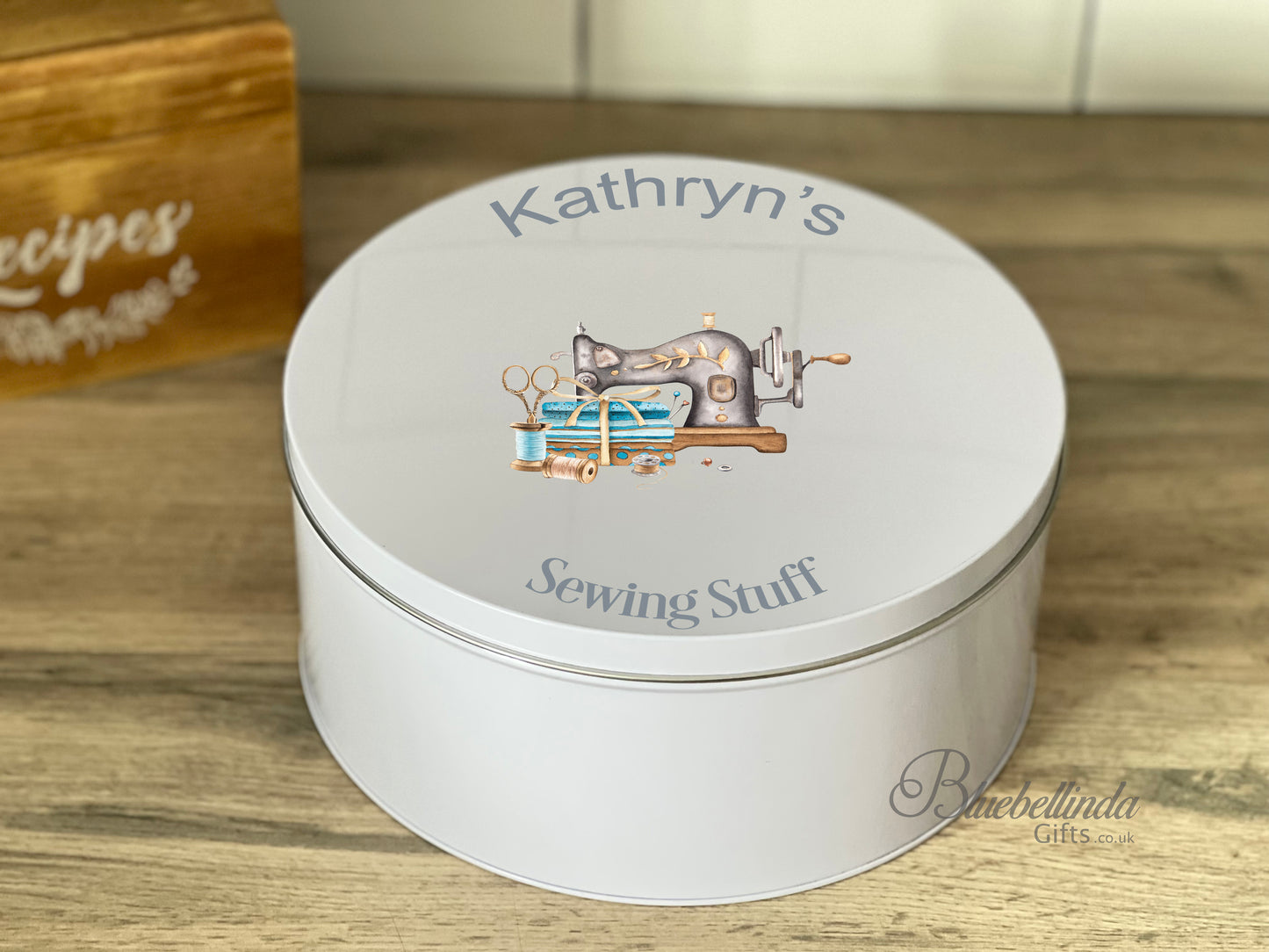 Personalised Sewing Machine Sewing Tin