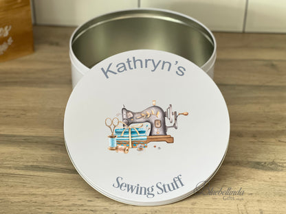 Personalised Sewing Machine Sewing Tin