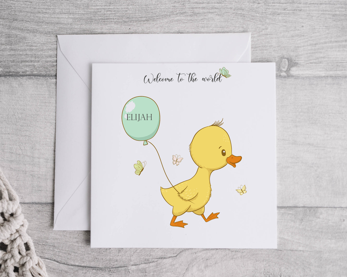 Personalised Duck Baby Card