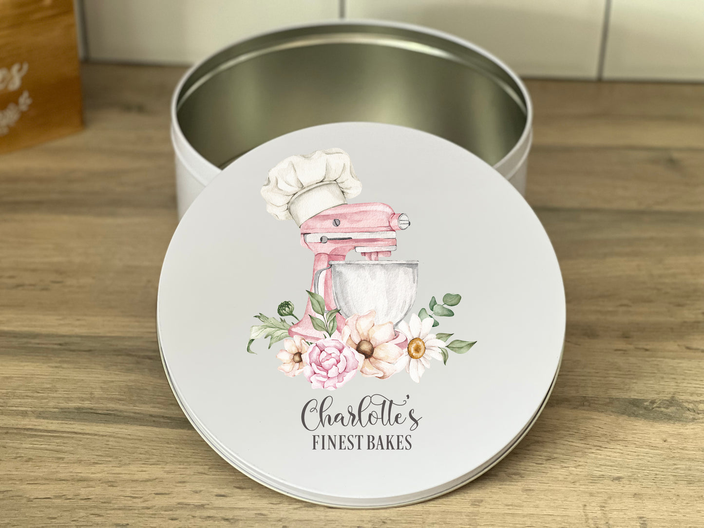 Personalised Pink Mixer Finest Bakes Cake Tin