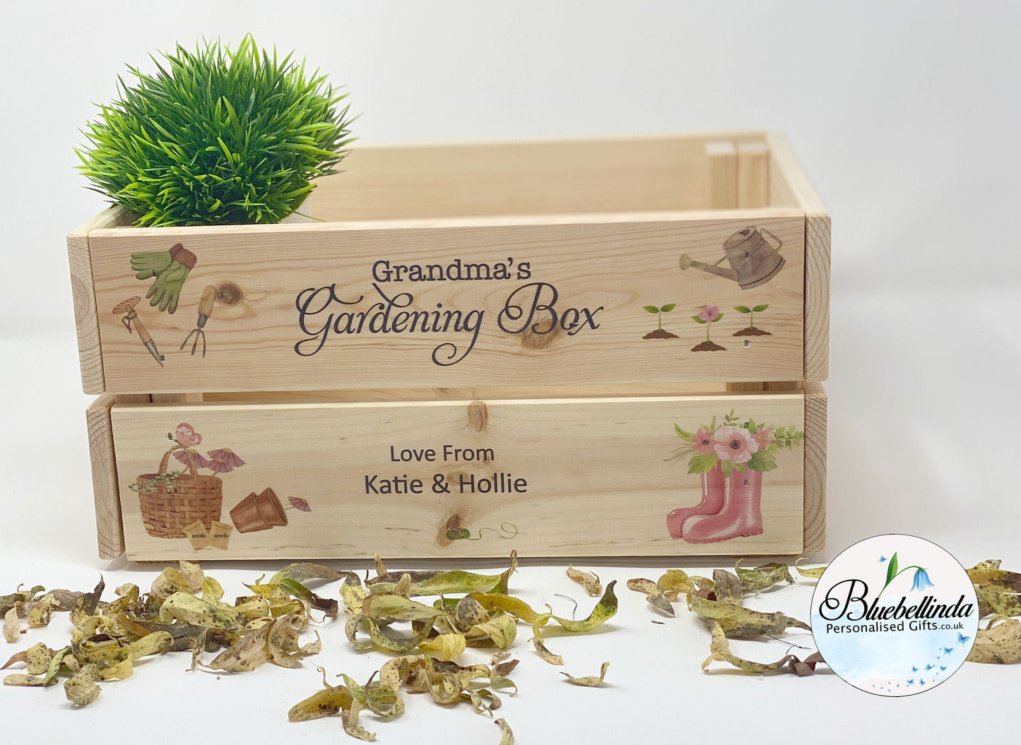 Personalised Garden Crate Pink