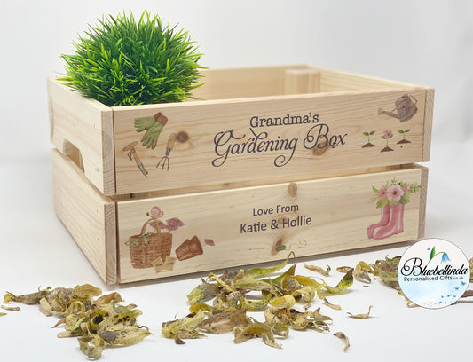 Personalised Garden Crate Pink