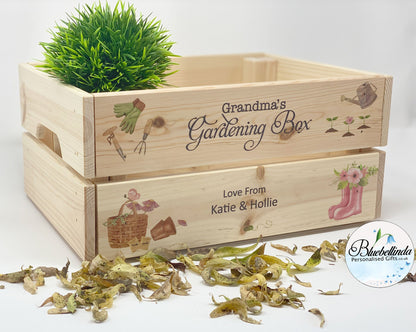 Personalised Garden Crate Pink