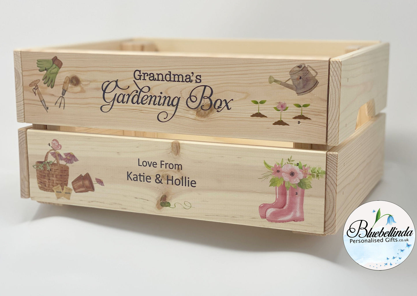 Personalised Garden Crate Pink