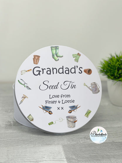 Personalised Gardening Seed Tin