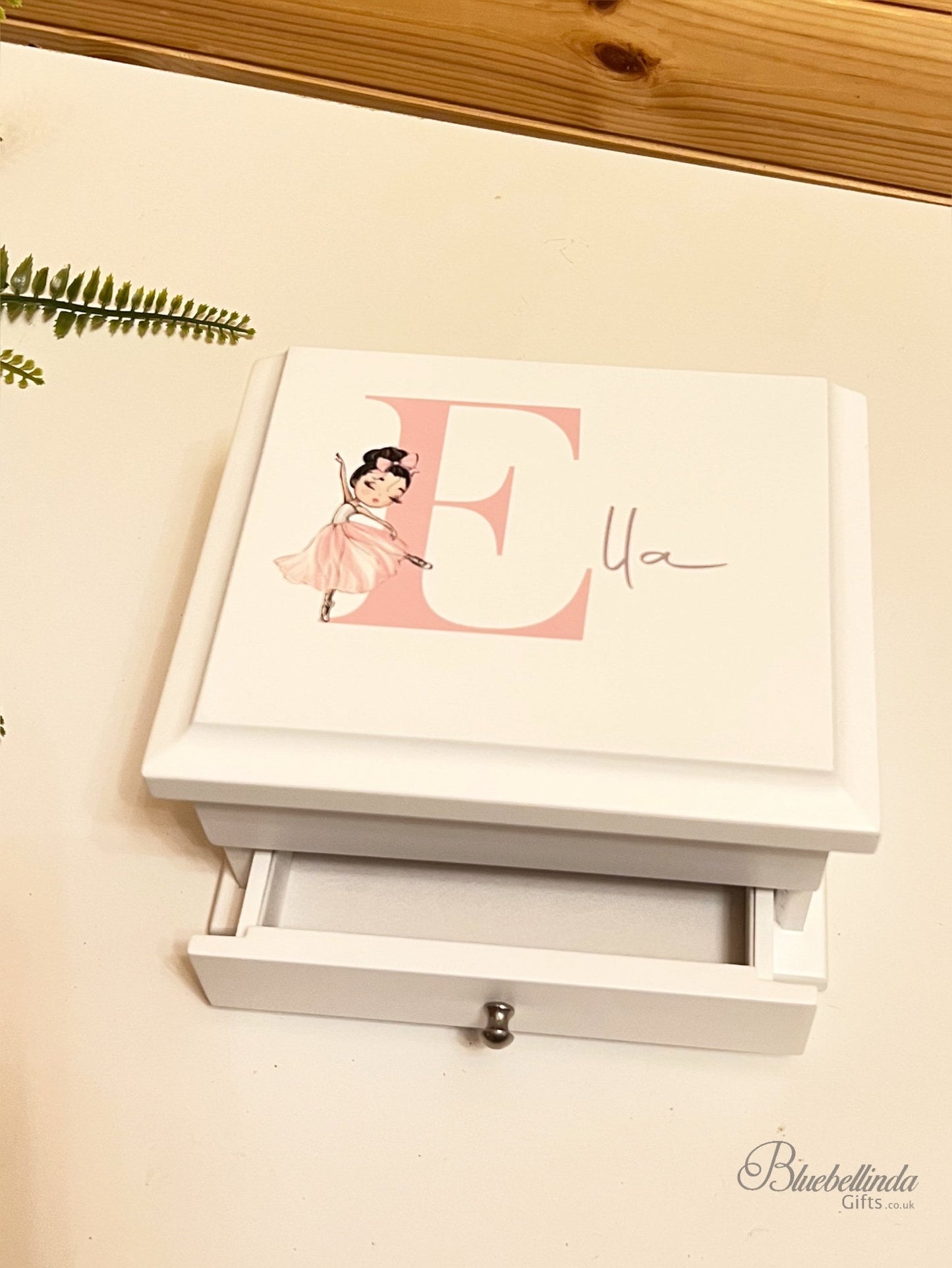 Personalised Ballerina White Jewellery Box