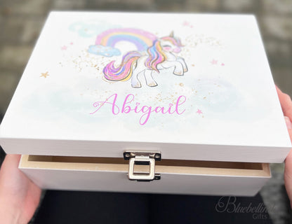 Personalised Unicorn Baby Keepsake Box