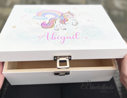 Personalised Unicorn Baby Keepsake Box