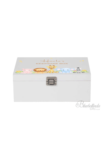 Safari Animals Baby Keepsake Box