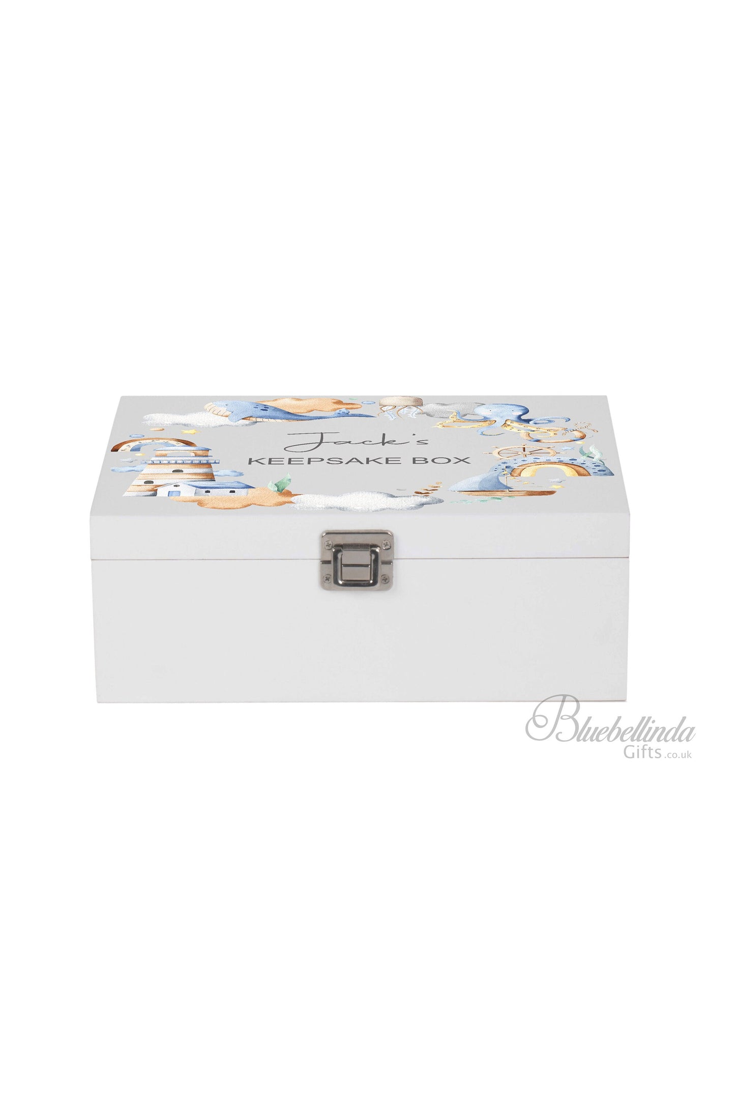 Personalised Blue Ocean Baby Keepsake Box