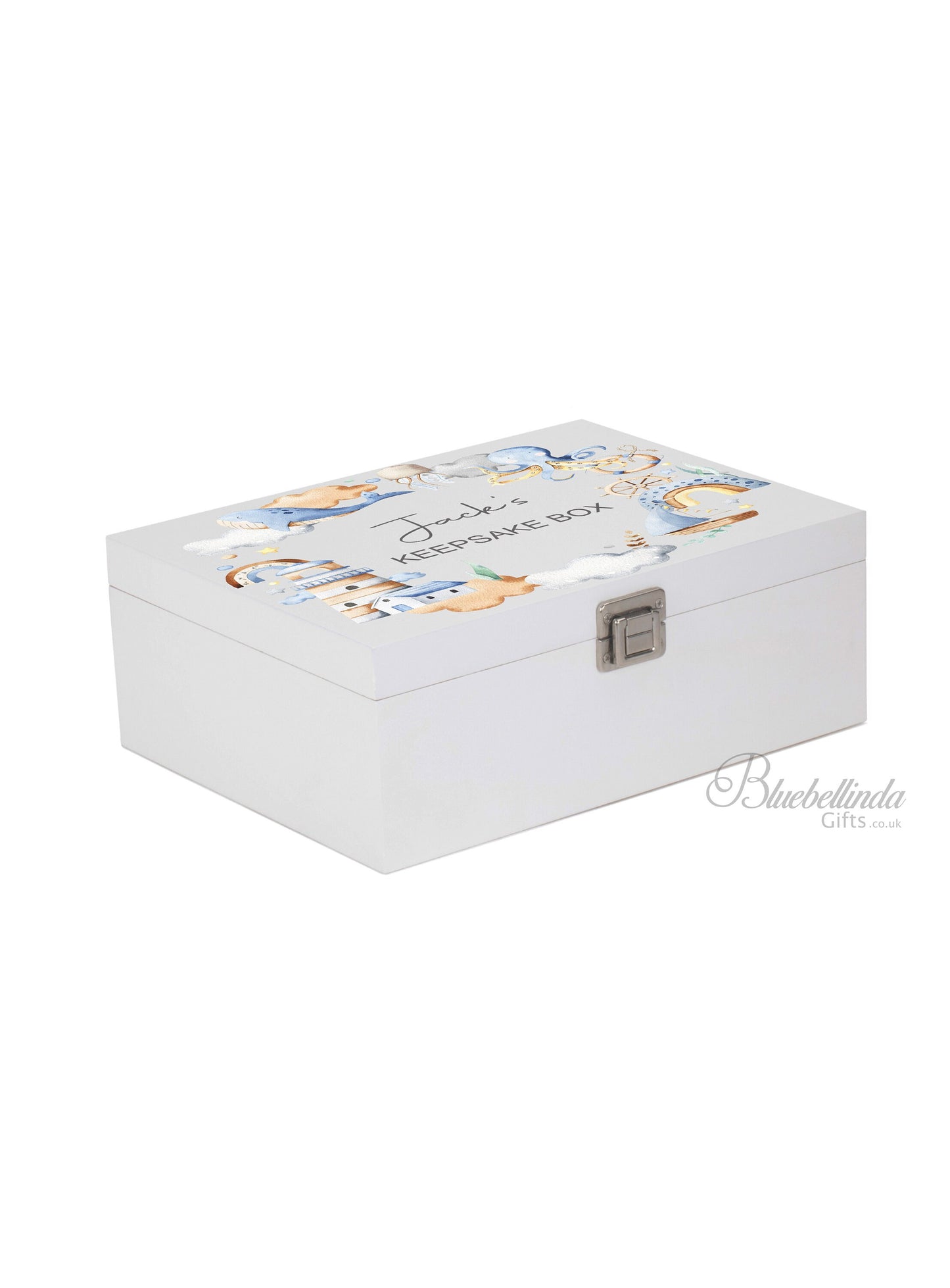 Personalised Blue Ocean Baby Keepsake Box