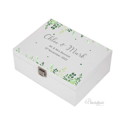 Personalised Hanging Leaves Wedding Keepsake Box