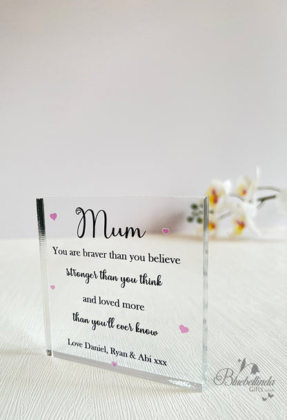 Personalised Mum Acrylic Block