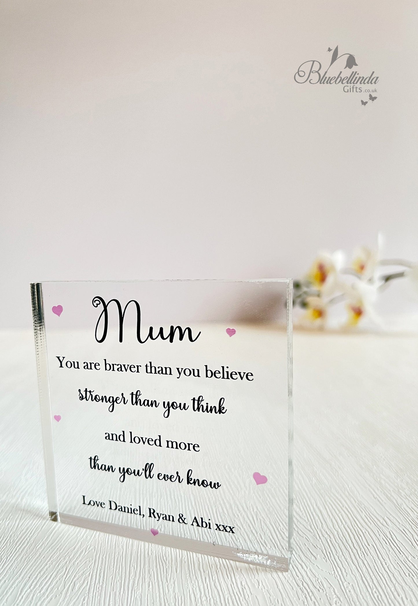 Personalised Mum Acrylic Block