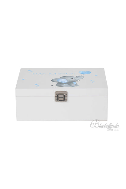 Personalised Blue Elephant Baby Keepsake Box