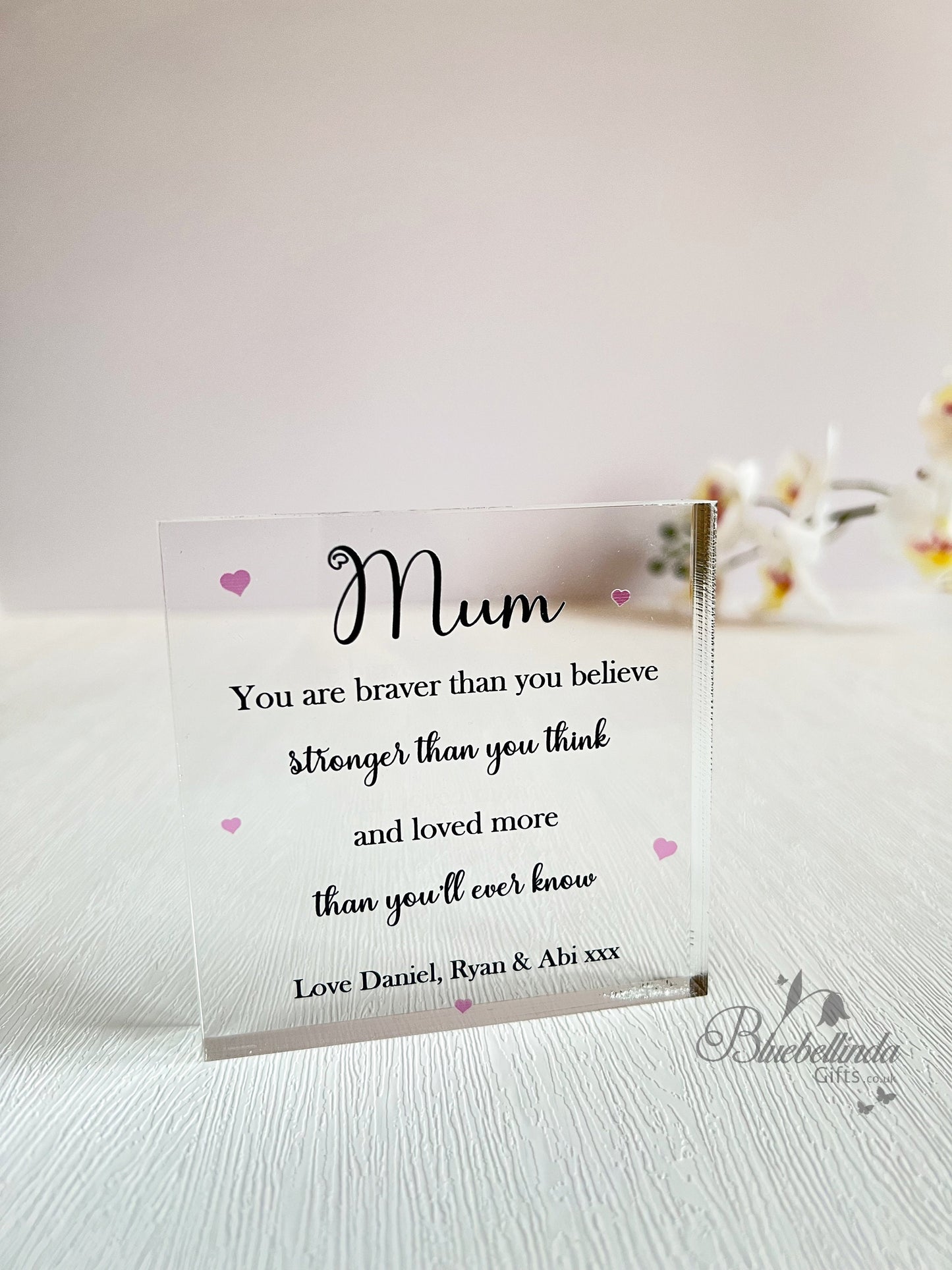 Personalised Mum Acrylic Block