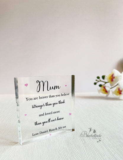 Personalised Mum Acrylic Block