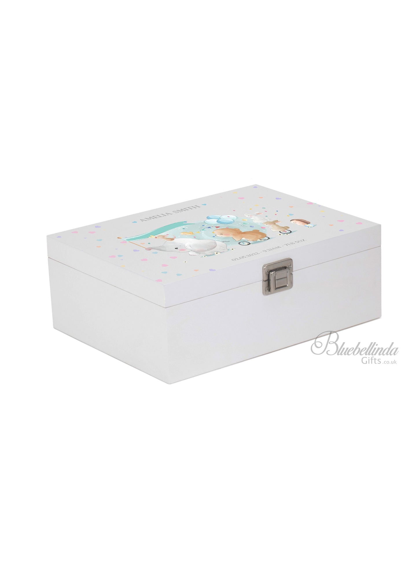 Personalised Animal Bicycle Baby Keepsake Box