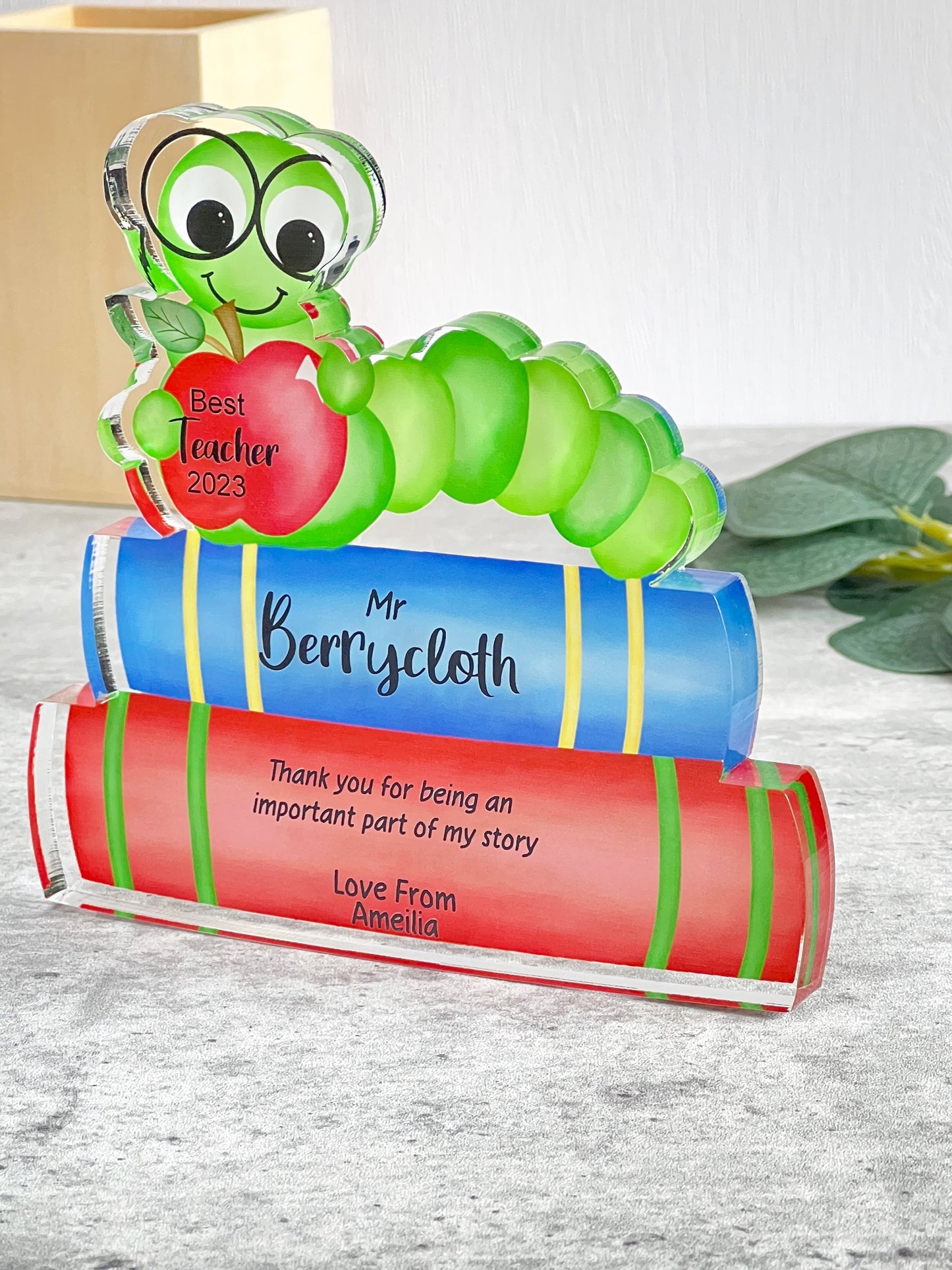 Personalised Caterpillar book Teacher Gift