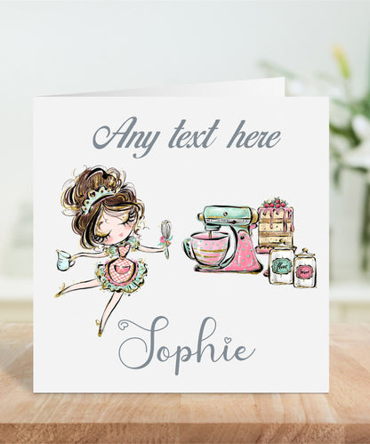 Personalised Dancing Lady Mixer Card