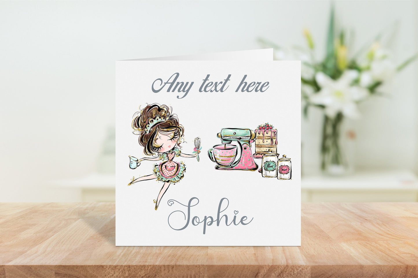 Personalised Dancing Lady Mixer Card