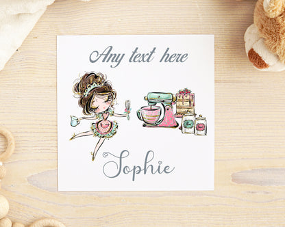 Personalised Dancing Lady Mixer Card