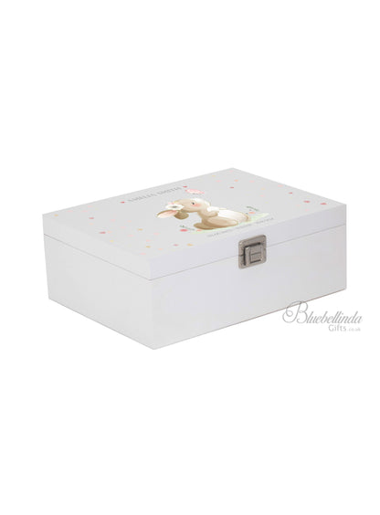 Pink Rabbit Butterfly Baby Keepsake Box