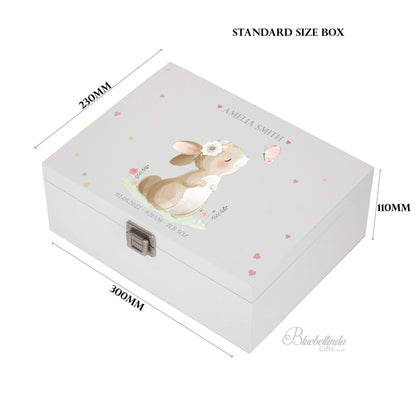 Pink Rabbit Butterfly Baby Keepsake Box