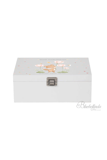 Pink Butterflies & Fox Baby Keepsake Box