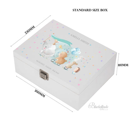 Personalised Animal Bicycle Baby Keepsake Box