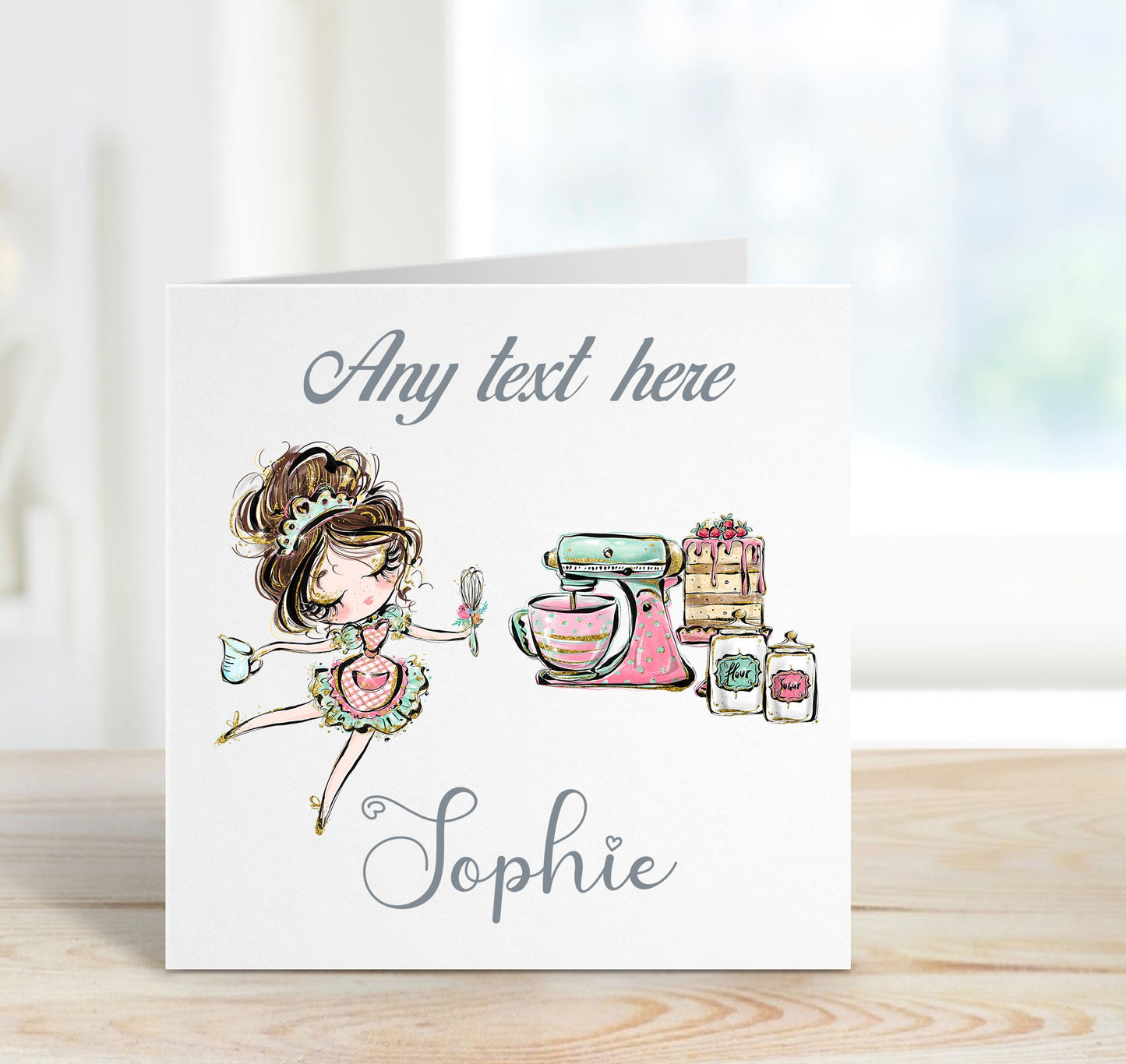 Personalised Dancing Lady Mixer Card