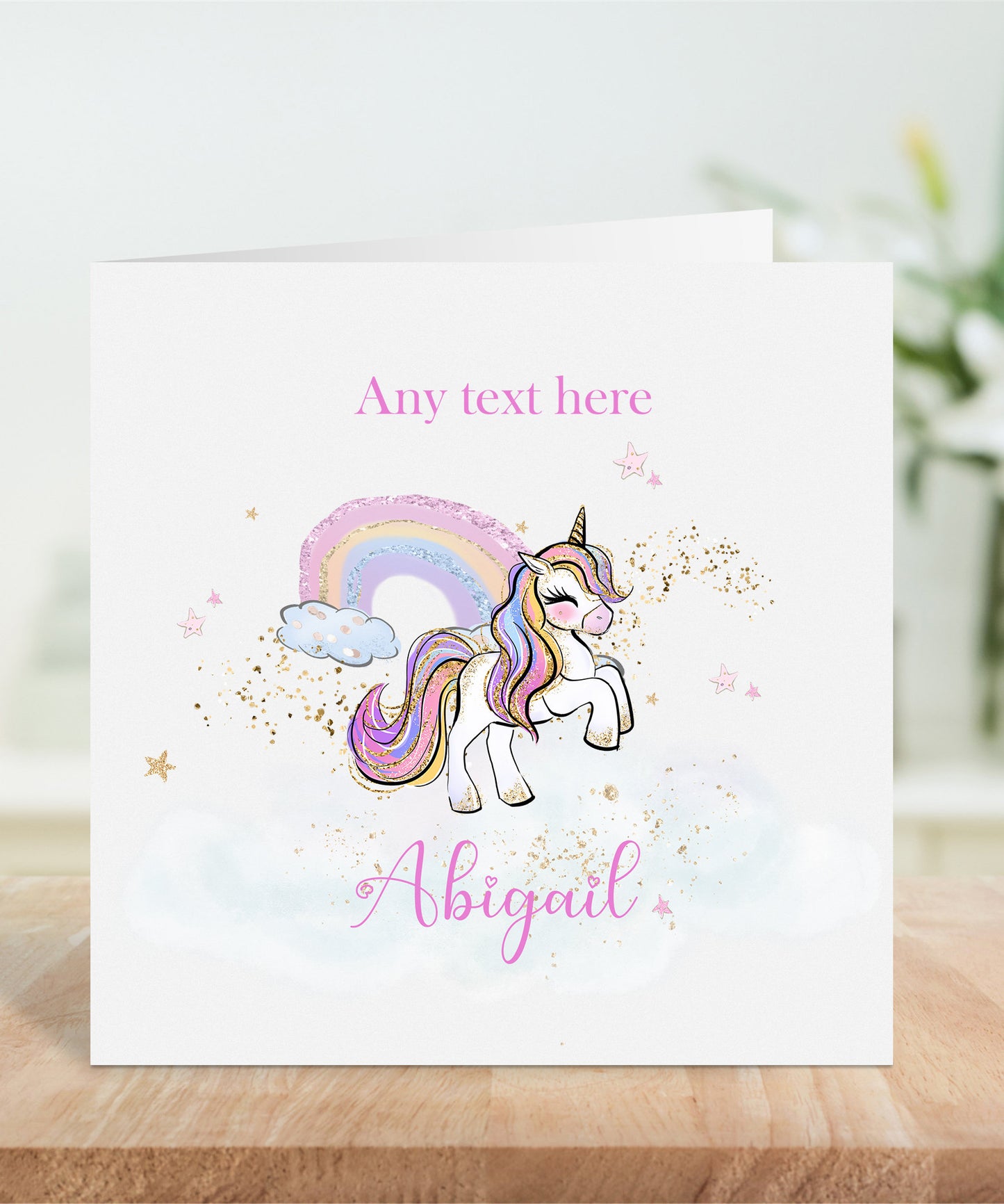 Personalisd Rainbow Unicorn Card