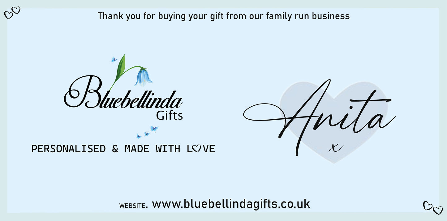 Personalised Blue Flower Wedding Keepsake Box