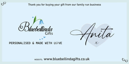 Personalised Blue Flower Wedding Keepsake Box