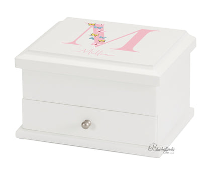 Personalised Butterfly Initial Jewellery Box