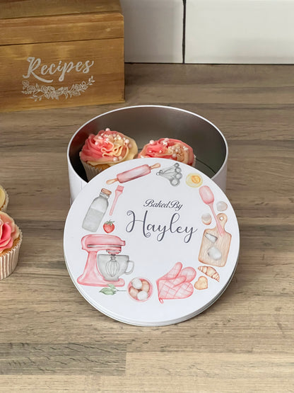 Personalised Pink Baking Cake Tin