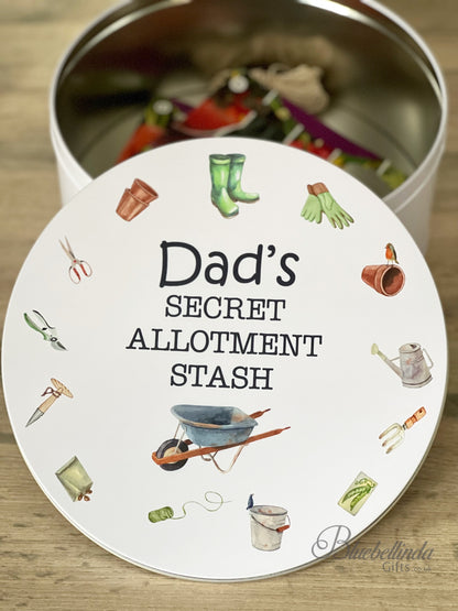 Personalised Gardening Allotment Secret Sweet tin