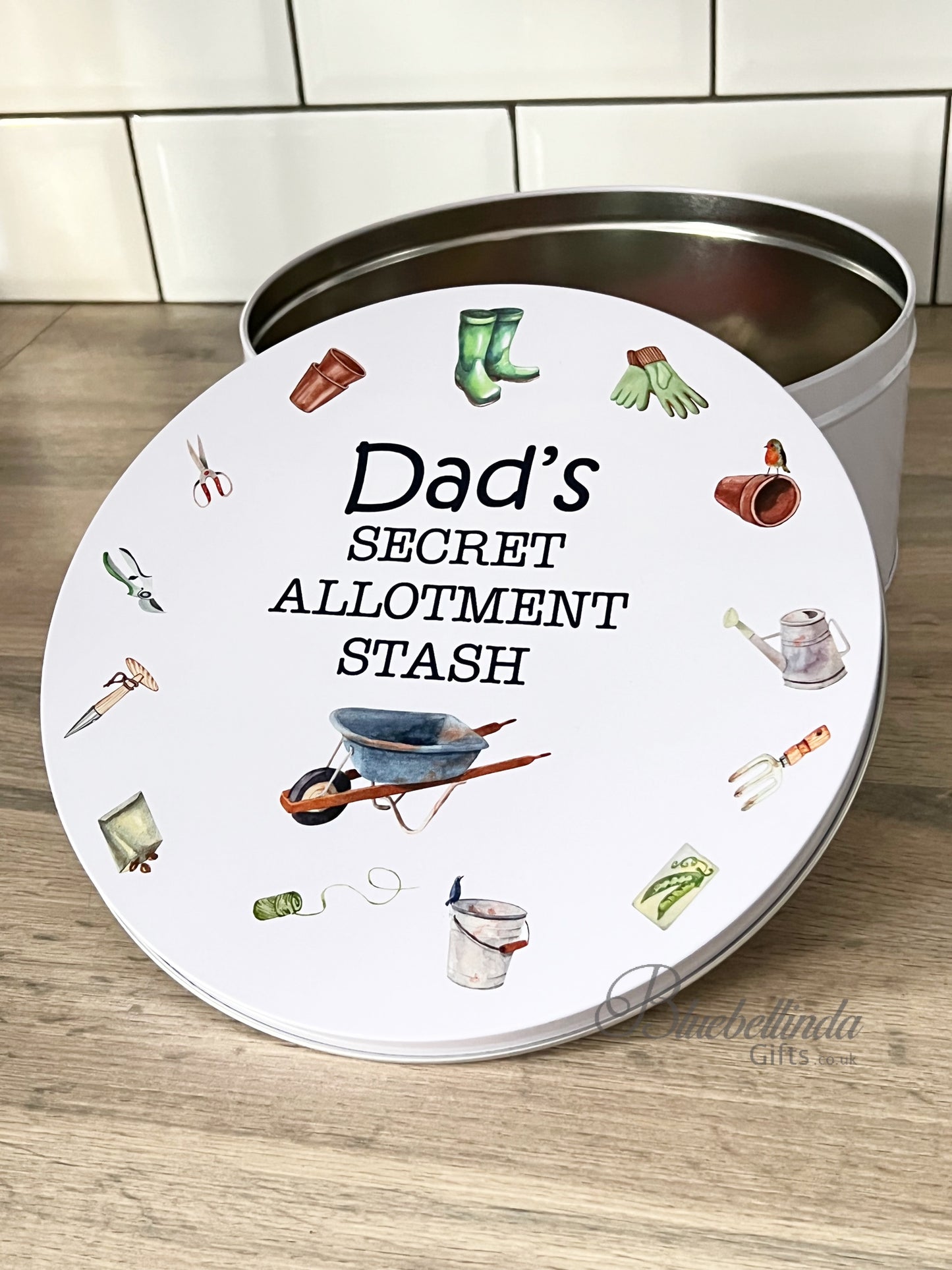 Personalised Gardening Allotment Secret Sweet tin